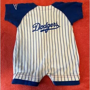 Los Angeles Dodgers blue and white pinstripe onesie, like the ball players!